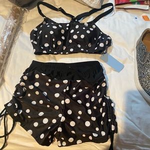 Yonique. Black and white two piece Swimsuit new with tags